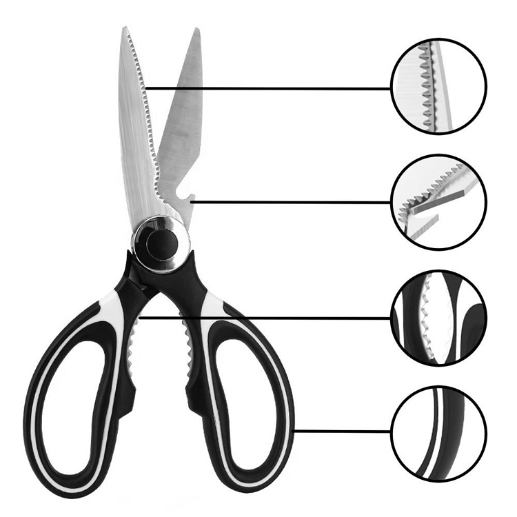 Amazon multipurpose stainless steel scissors can open bottle clamp walnut kitchen scissors cut fish card cut chicken bones